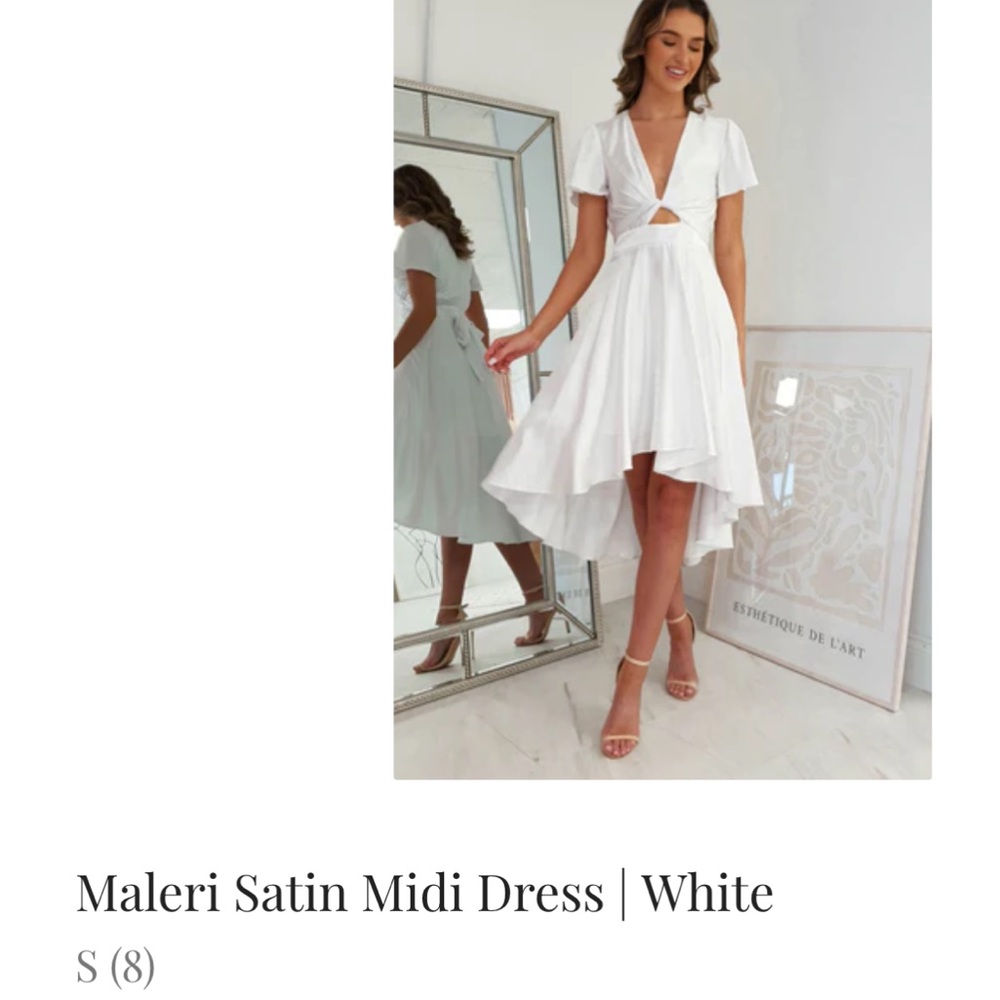 White Satin Midi Dress